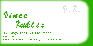 vince kuklis business card